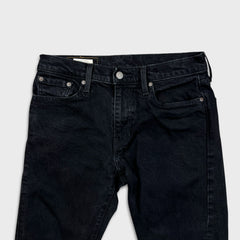Levi's 502 Jeans Mens 30x28 Black Regular Taper Fit Dark Wash Denim Pants