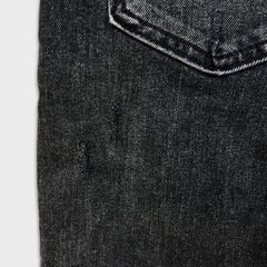 Levi's 512 Jeans Men 31x28 Black Slim Taper Leg Dark Wash Distress Stretch Denim Pants