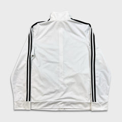 Adidas Sweatshirt Mens Medium White Essentials 3 Stripe Full Zip Tracksuit Top