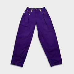 Vintage PACO Jeans Mens 32x34 Purple Straight Baggy Fit Denim 90s Pants