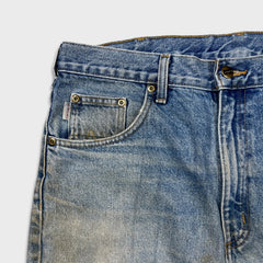 Carhartt B18 STW Jeans Mens 35x32 Traditional Fit Taper Faded Distress Workwear Pants