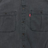 Vintage 90s Levi's Denim Shirt Men Medium Black Faded Western Button Up