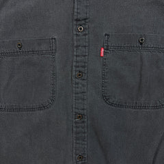 Vintage 90s Levi's Denim Shirt Men Medium Black Faded Western Button Up