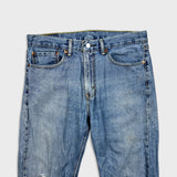 Levi's 505 Jeans Mens 34x30 Blue Regular Fit Straight Leg Light Wash Faded Denim Pants