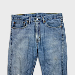 Levi's 505 Jeans Mens 34x30 Blue Regular Fit Straight Leg Light Wash Faded Denim Pants