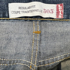 Levi's 505 Jeans Mens 34x30 Blue Regular Fit Straight Leg Dark Wash Denim Pants
