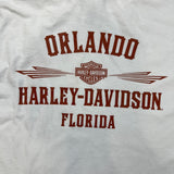 Harley Davidson Long Sleeve Shirt Mens 2XL White Orlando Florida Motorcycle Tee
