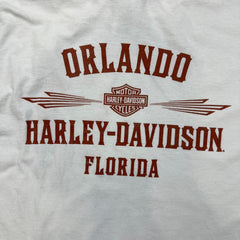 Harley Davidson Long Sleeve Shirt Mens 2XL White Orlando Florida Motorcycle Tee