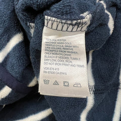 Nautica Fleece Mens XS Blue Full Zip Nature Outdoor Striped Jacket