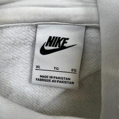 Nike Sportswear Hoodie Mens XL White Swoosh Fleece Pullover Hooded Sweatshirt