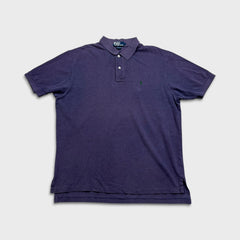 Vintage 90s Polo Ralph Lauren Shirt Mens Large Purple Pony Faded Preppy Shot Sleeve