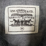 Vintage Levi’s Denim Shirt Mens XL Black Western Dark Wash Pearl Snap Button Up