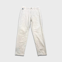 Vintage 90s Wrangler Mom Jeans Womens 34x32 White USA High Waist Taper Leg Denim