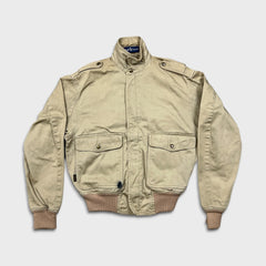 Vintage 90s Polo Ralph Lauren Harrington Jacket Mens Small Beige Full Zip Bomber