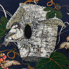 Vintage 90s Birdhouse Animal T Shirt Mens Medium Blue Sun Faded Nature Art Tee
