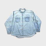 Vintage 1993 Looney Tunes Denim Shirt Mens XL Blue Light Wash Cartoon Classics