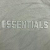 Fear of God Essentials T Shirt Mens Small Gray Rubberized Logo Short Sleeve Tee