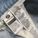 Levi's 501 S Jeans Womens 31x28 Blue Skinny Taper Leg Light Wash Distress Denim Pants