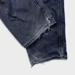 Dickies Pants Mens 36x32 Blue Faded Wash Carpenter Hammerloop Workwear Canvas