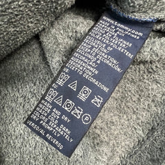 Vintage Y2K Tommy Hilfiger Fleece Mens Medium Gray Flag Pullover 1/4 Zip Jacket