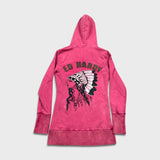 Vintage Y2K Ed Hardy Christian Audigier Hoodie Womens Medium Pink Native Full Zip
