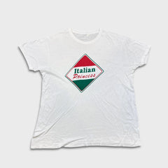 Vintage 80s Italian Princess T Shirt Mens 2XL White Single Stitched Novelty Tee