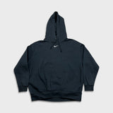Nike Sportswear Hoodie Womens Medium Black Center Swoosh Pullover Hooded Sweater
