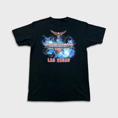 Vintage 90s Harley Davidson Cafe T Shirt Mens Medium Black Las Vegas Lightning USA Tee