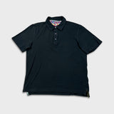 Robert Graham Shirt Mens Medium Black Cotton Casual Preppy Short Sleeve Polo