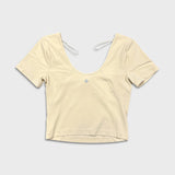 Lululemon Align T-Shirt Cropped Top Womens Size 6 Yellow Athletic Activewear Tee