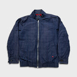 Marc by Marc Jacobs Jacket Mens Medium Blue Full Zip Plaid Windbreaker Bomber