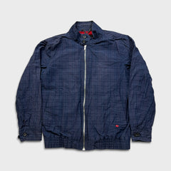 Marc by Marc Jacobs Jacket Mens Medium Blue Full Zip Plaid Windbreaker Bomber