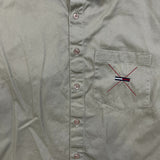 Vintage Tommy Hilfiger Shirt Mens Large Beige Tommy Jeans 90s Button Up Preppy