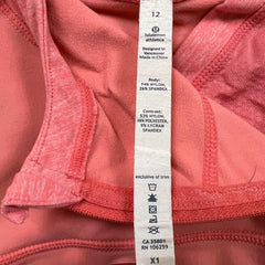 Lululemon Athletic Run Pullover Jacket Womens Size 12 Orange Side 1/4 Zip