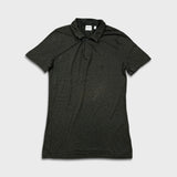 Armani Collezioni Polo Shirt Mens Small Grey Striped Lightweight Knit Tee