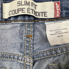 Vintage Y2K Levi's 516 Jeans Mens 34x30 Blue Slim Straight Leg Faded Light Wash Denim Pants