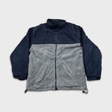 Nautica Jacket Mens Large Blue Reversible Fleece Full Zip Heavy Coat Outdoor