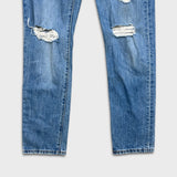 Levi's 501 Jeans Womens 25x30 Blue Original Fit Straight Distressed Medium Wash Pants