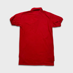 Vintage 1987 Polo Ralph Lauren Shirt Mens Medium Red Crossed Flags Crest Short Sleeve