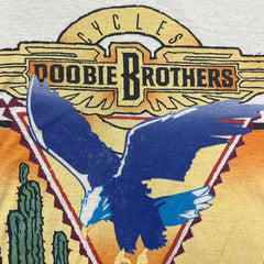 Vintage 1989 The Doobie Brothers Cycles Tour T Shirt Mens Small White Rock Band Tee