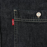 Levi's Denim Shirt Mens Small Black Red Tab Stone Wash Casual Western Button Up