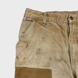 Vintage 90s Carhartt Pants Mens 36x29 Beige Double Knee Distressed USA Workwear