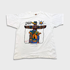 Vintage 90s Spirit of The Totem T Shirt Mens XL White Single Stitched Native Tee