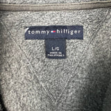 Tommy Hilfiger Fleece Mens Medium Gray Flag Pullover 1/4 Zip Jacket