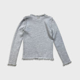 Michael Kors Sweatshirt Womens Small Gray Fringe Trim Knit Sweater Pullover