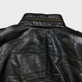 Levi's Faux Leather Jacket Mens Small Brown Aviator Bomber Sherpa Lined Coat