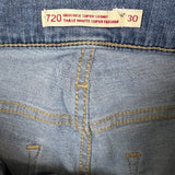 Levi's 720 Jeans Womens 30x30 Blue High Rise Super Skinny Faded Slim Leg Denim Pants