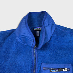 Vintage 90s Patagonia Synchilla Fleece Mens Medium Blue USA Full Zip Jacket