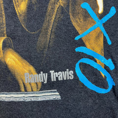 Vintage 1989 Randy Travis T Shirt Mens Small Black 8x10 Tour Single Stitch Band Tee