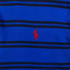 Polo Ralph Lauren Shirt Mens Large Blue Pony Striped Preppy Long Sleeve